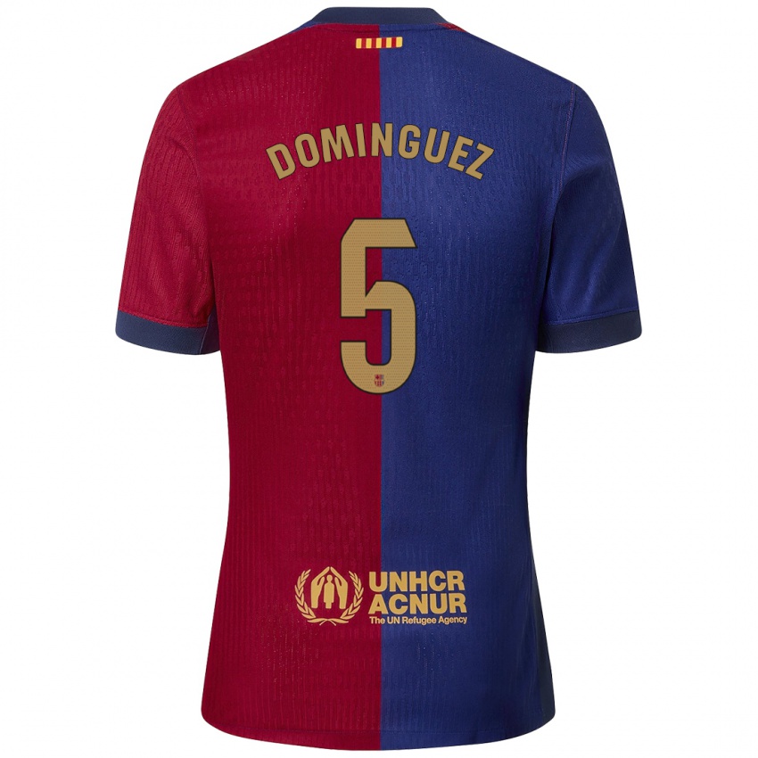 Niño Camiseta Sergi Dominguez #5 Azul Rojo 1ª Equipación 2024/25 La Camisa Argentina