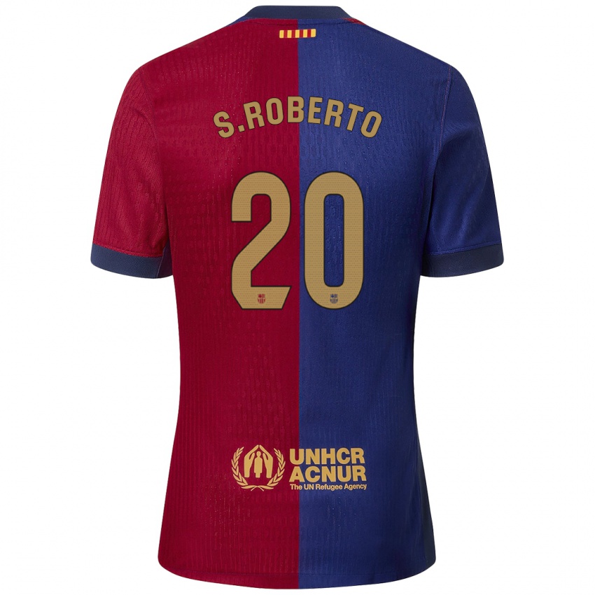 Niño Camiseta Sergi Roberto #20 Azul Rojo 1ª Equipación 2024/25 La Camisa Argentina