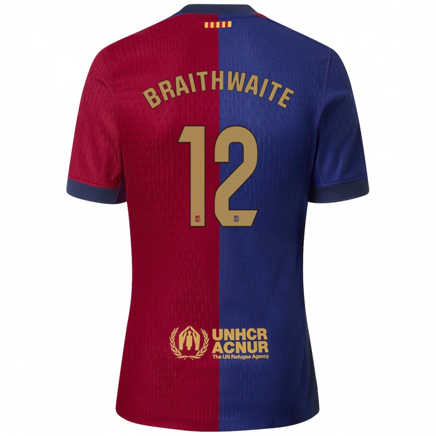 Niño Camiseta Martin Braithwaite #12 Azul Rojo 1ª Equipación 2024/25 La Camisa Argentina