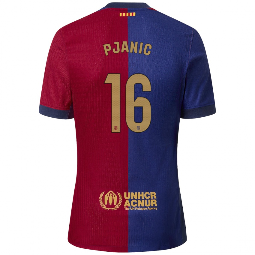 Niño Camiseta Miralem Pjanic #16 Azul Rojo 1ª Equipación 2024/25 La Camisa Argentina