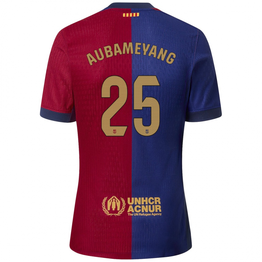 Niño Camiseta Pierre Emerick Aubameyang #25 Azul Rojo 1ª Equipación 2024/25 La Camisa Argentina