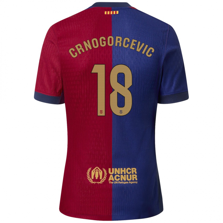 Niño Camiseta Ana-Maria Crnogorcevic #18 Azul Rojo 1ª Equipación 2024/25 La Camisa Argentina