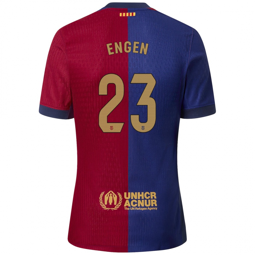 Niño Camiseta Ingrid Engen #23 Azul Rojo 1ª Equipación 2024/25 La Camisa Argentina