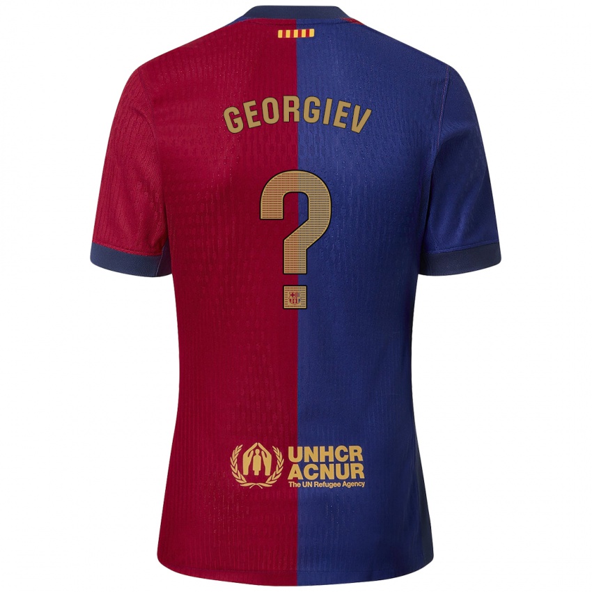 Niño Camiseta Martin Georgiev #0 Azul Rojo 1ª Equipación 2024/25 La Camisa Argentina