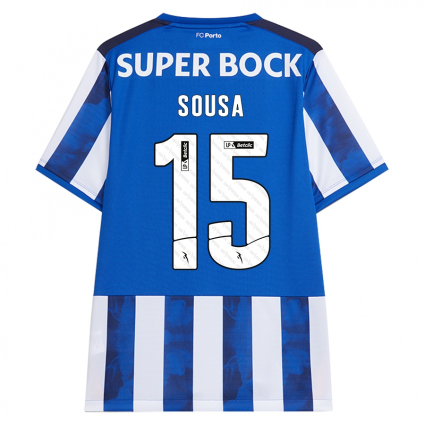 Niño Camiseta Vasco Sousa #15 Azul Blanco 1ª Equipación 2024/25 La Camisa Argentina