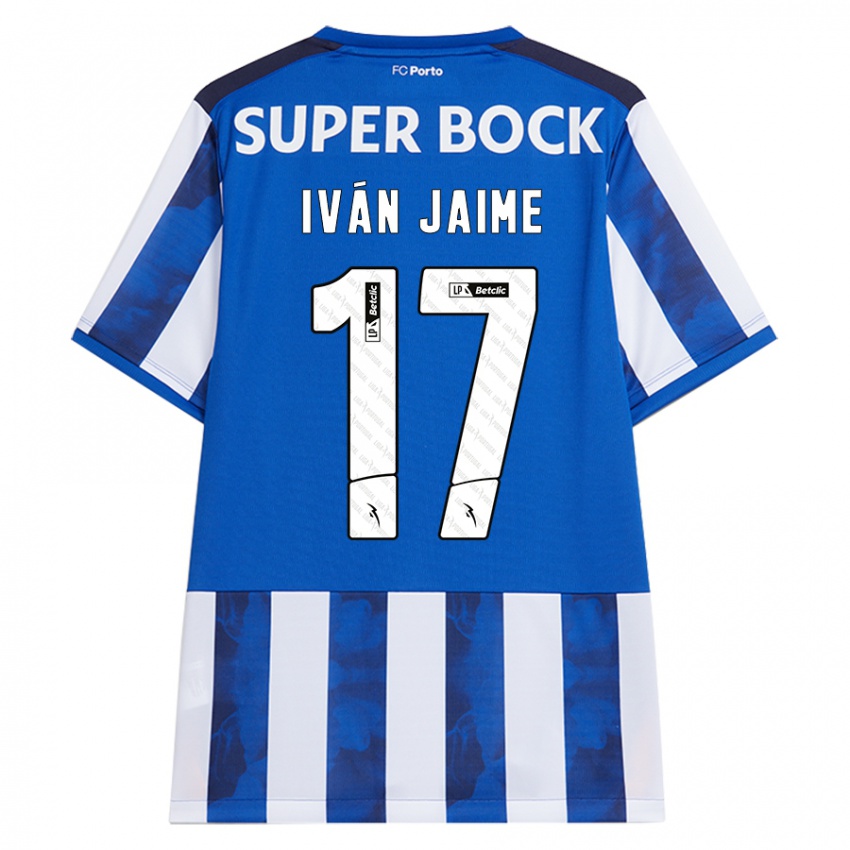 Niño Camiseta Iván Jaime #17 Azul Blanco 1ª Equipación 2024/25 La Camisa Argentina