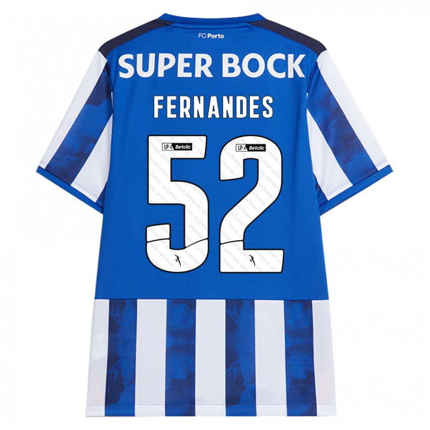 Niño Camiseta Martim Fernandes #52 Azul Blanco 1ª Equipación 2024/25 La Camisa Argentina