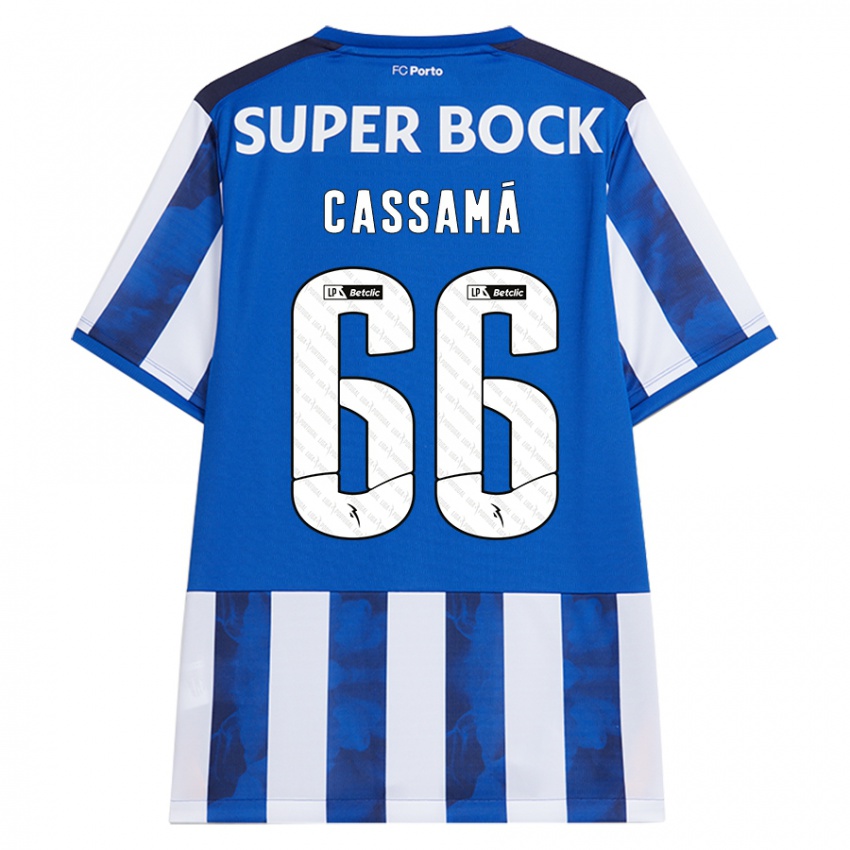 Niño Camiseta Adramane Cassamá #66 Azul Blanco 1ª Equipación 2024/25 La Camisa Argentina