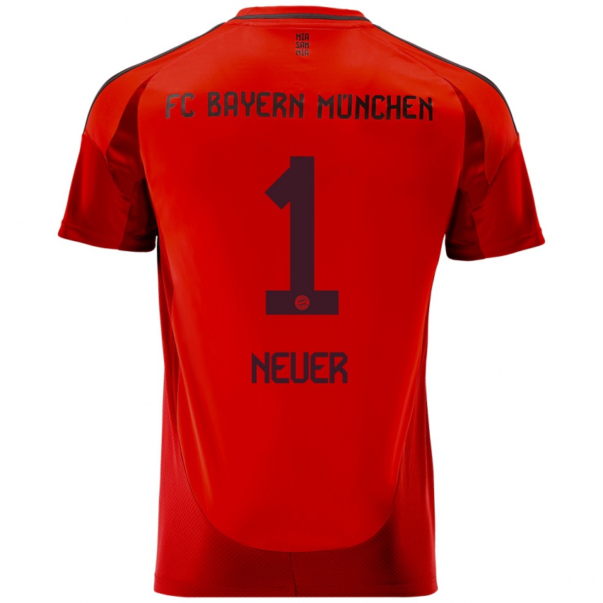 Niño Camiseta Manuel Neuer #1 Rojo 1ª Equipación 2024/25 La Camisa Argentina