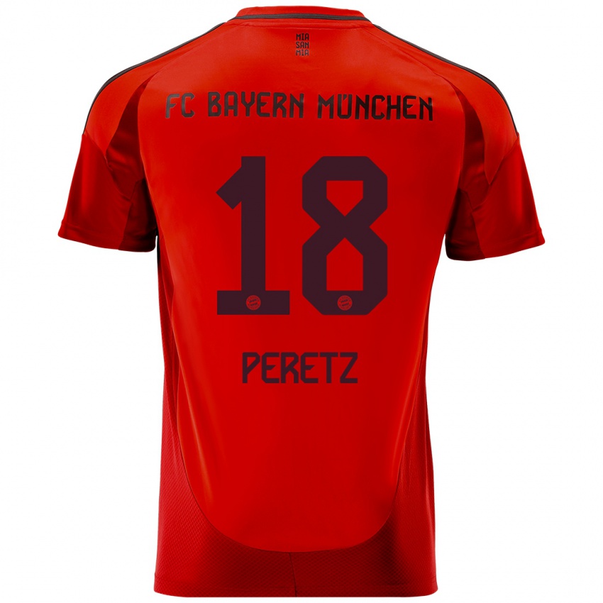 Niño Camiseta Daniel Peretz #18 Rojo 1ª Equipación 2024/25 La Camisa Argentina