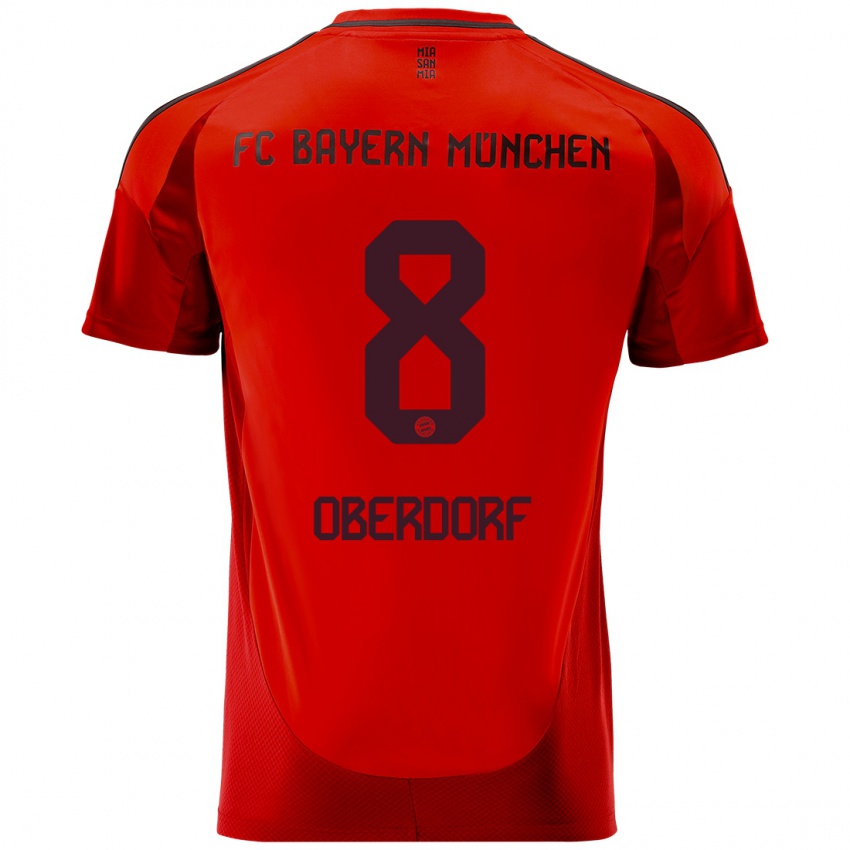 Niño Camiseta Lena Oberdorf #8 Rojo 1ª Equipación 2024/25 La Camisa Argentina