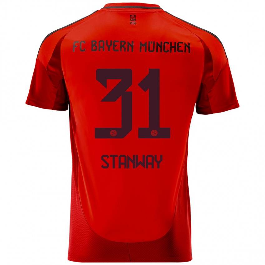 Niño Camiseta Georgia Stanway #31 Rojo 1ª Equipación 2024/25 La Camisa Argentina