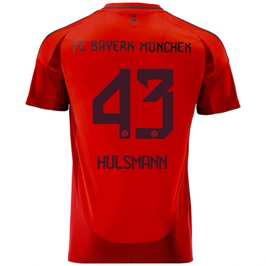 Niño Camiseta Tom Hulsmann #43 Rojo 1ª Equipación 2024/25 La Camisa Argentina