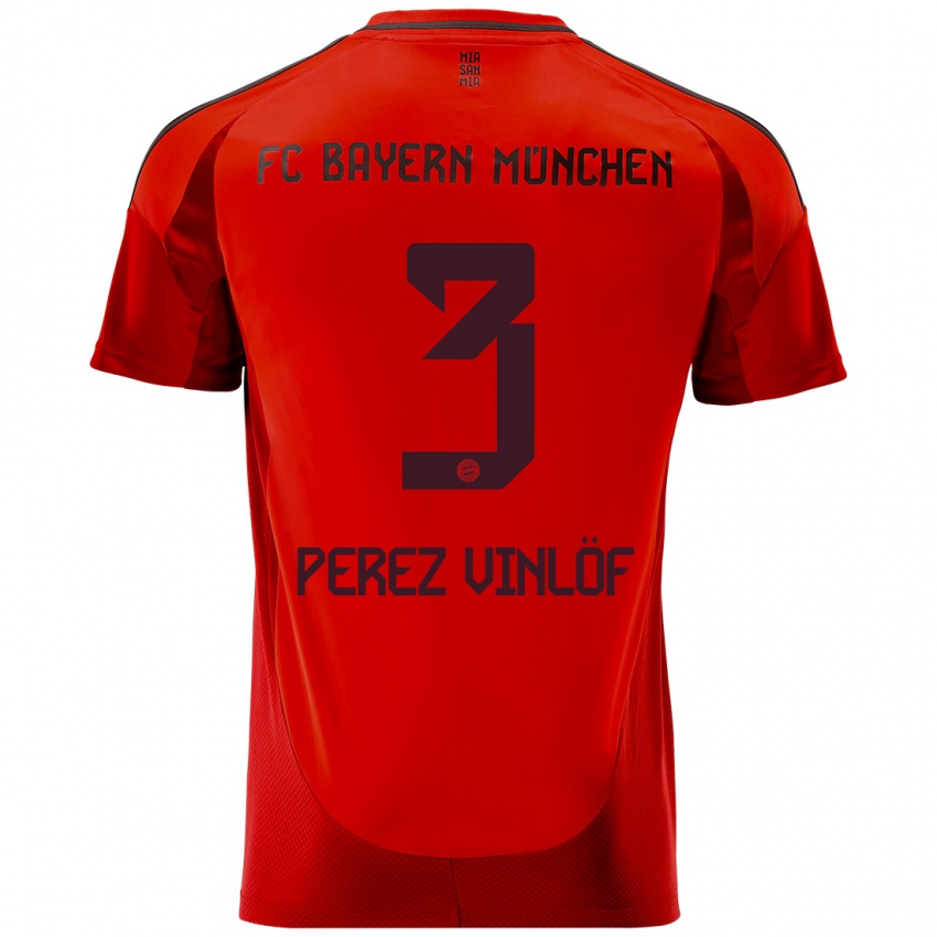 Niño Camiseta Matteo Perez Vinlöf #3 Rojo 1ª Equipación 2024/25 La Camisa Argentina