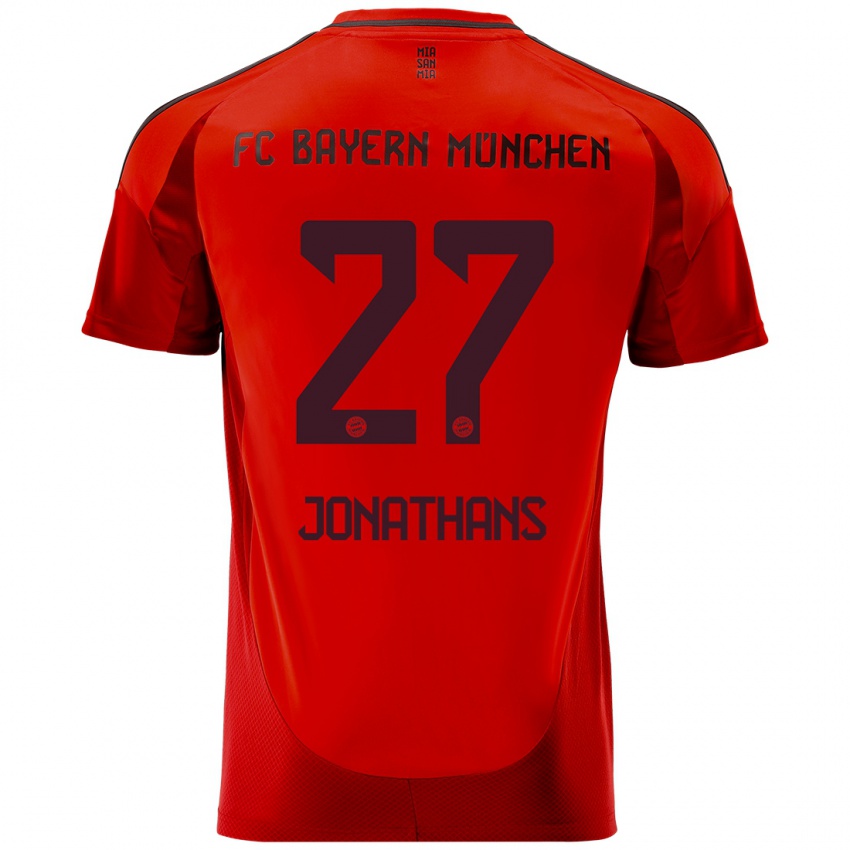 Niño Camiseta David Jonathans #27 Rojo 1ª Equipación 2024/25 La Camisa Argentina