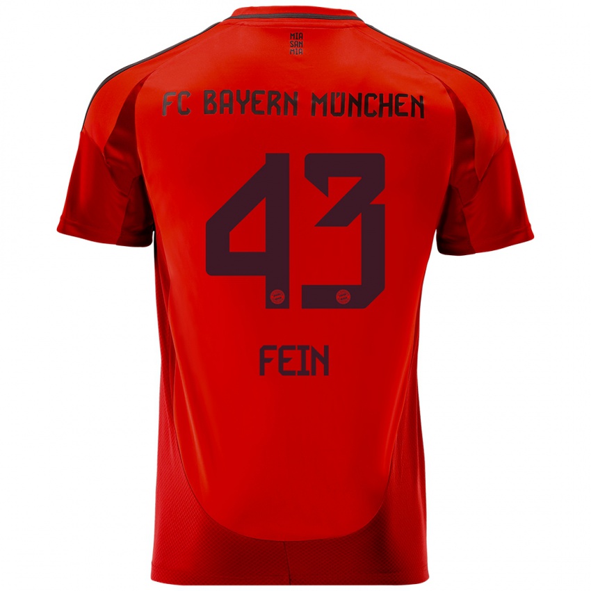 Niño Camiseta Adrian Fein #43 Rojo 1ª Equipación 2024/25 La Camisa Argentina