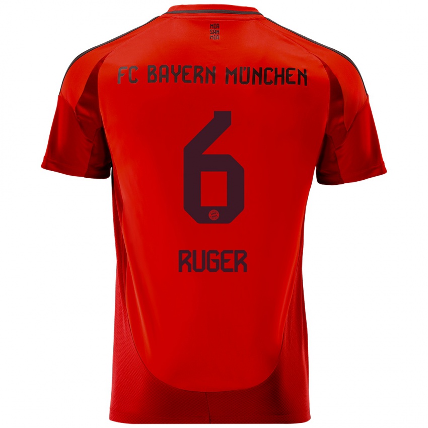 Niño Camiseta Kurt Ruger #6 Rojo 1ª Equipación 2024/25 La Camisa Argentina