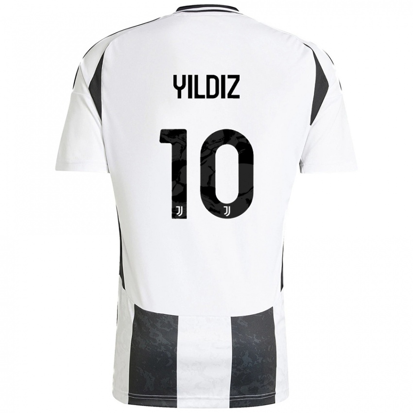 Niño Camiseta Kenan Yildiz #10 Blanco Negro 1ª Equipación 2024/25 La Camisa Argentina