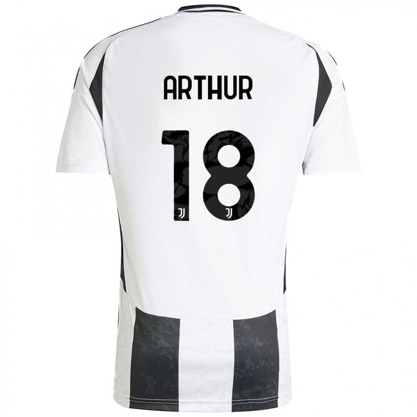 Niño Camiseta Arthur Melo #18 Blanco Negro 1ª Equipación 2024/25 La Camisa Argentina