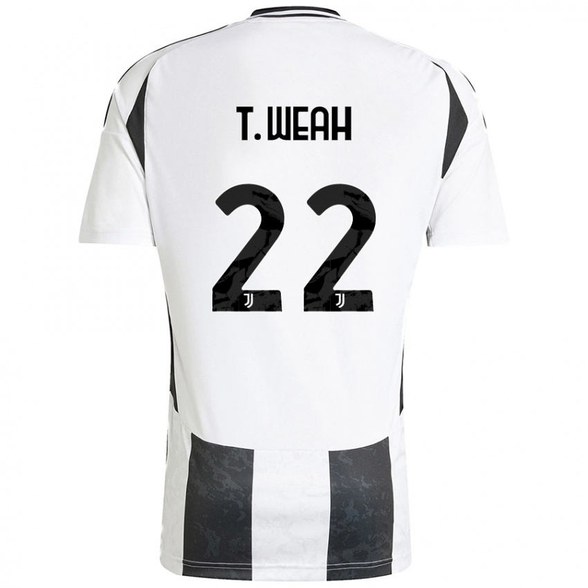 Niño Camiseta Timothy Weah #22 Blanco Negro 1ª Equipación 2024/25 La Camisa Argentina