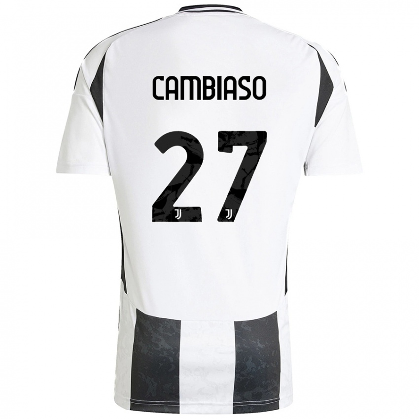 Niño Camiseta Andrea Cambiaso #27 Blanco Negro 1ª Equipación 2024/25 La Camisa Argentina