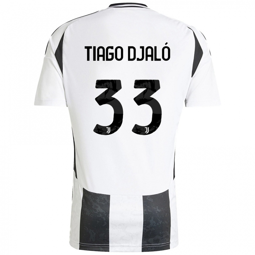 Niño Camiseta Tiago Djaló #33 Blanco Negro 1ª Equipación 2024/25 La Camisa Argentina