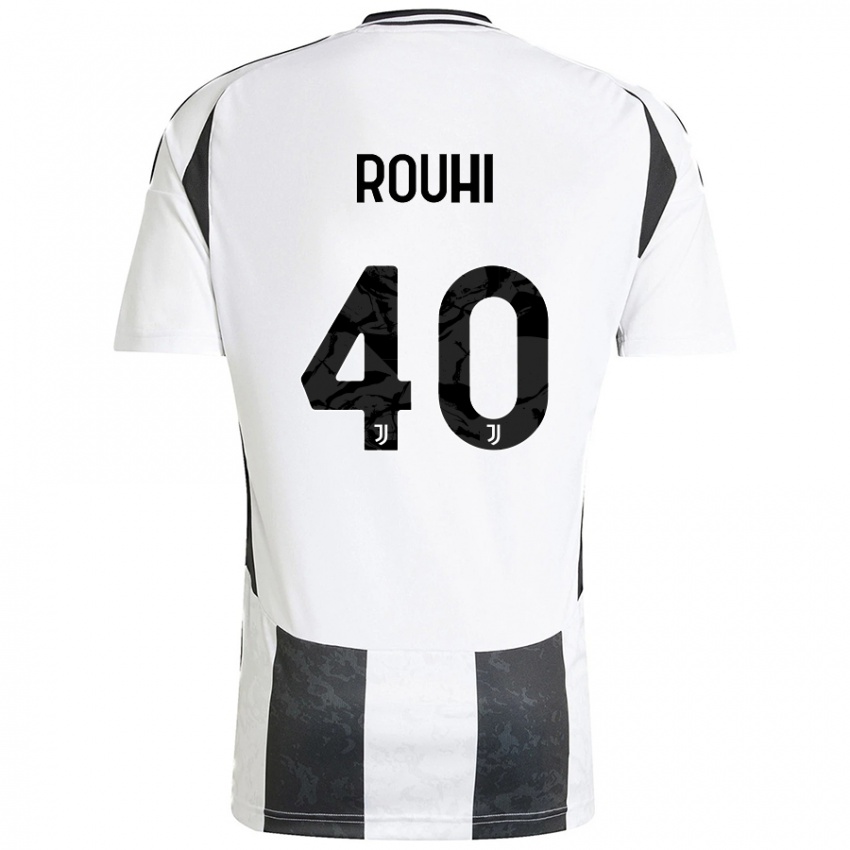 Niño Camiseta Jonas Rouhi #40 Blanco Negro 1ª Equipación 2024/25 La Camisa Argentina