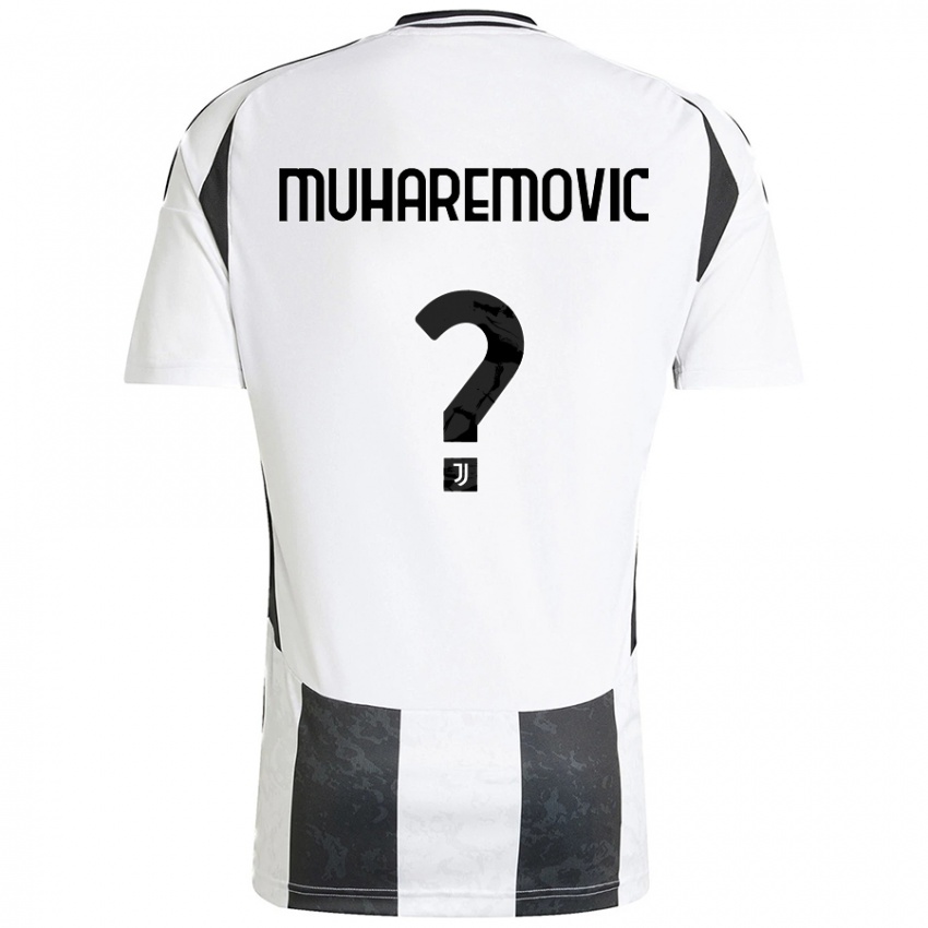 Niño Camiseta Tarik Muharemovic #0 Blanco Negro 1ª Equipación 2024/25 La Camisa Argentina