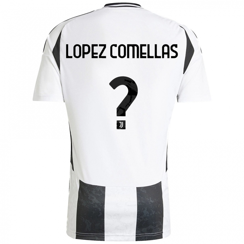 Niño Camiseta Ivan Lopez Comellas #0 Blanco Negro 1ª Equipación 2024/25 La Camisa Argentina