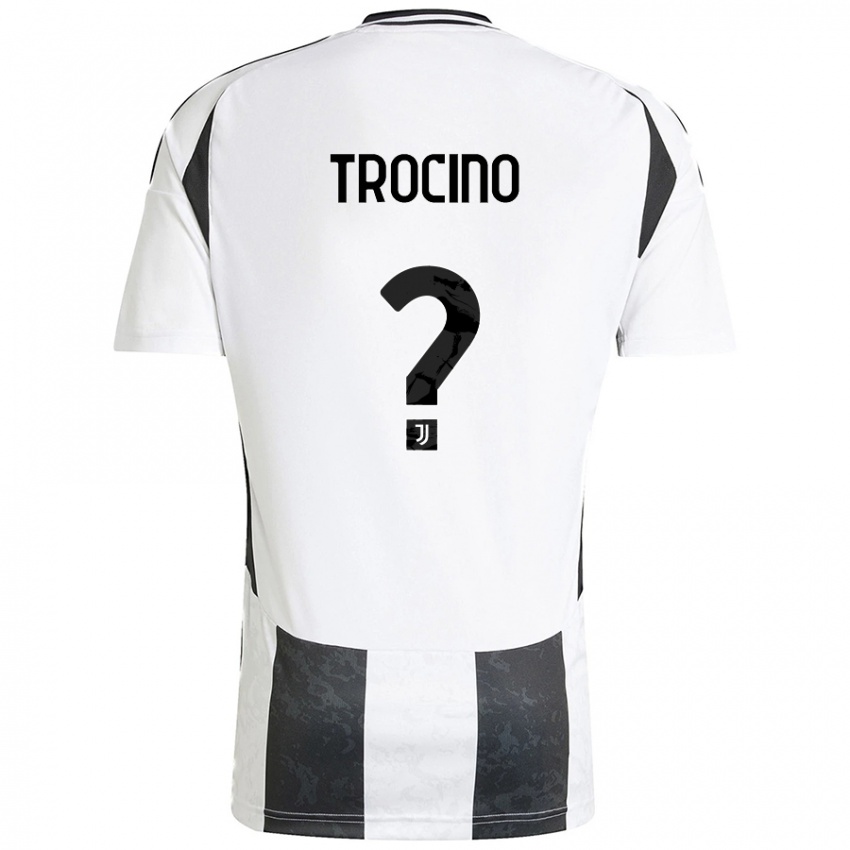 Niño Camiseta Luca Trocino #0 Blanco Negro 1ª Equipación 2024/25 La Camisa Argentina