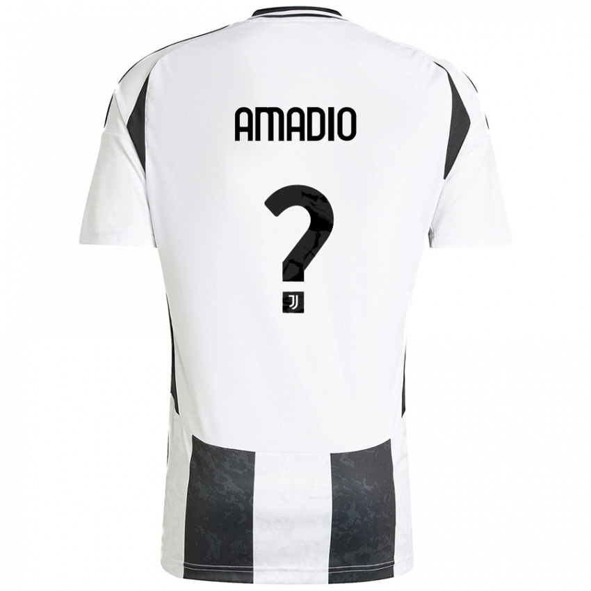 Niño Camiseta Alex Amadio #0 Blanco Negro 1ª Equipación 2024/25 La Camisa Argentina