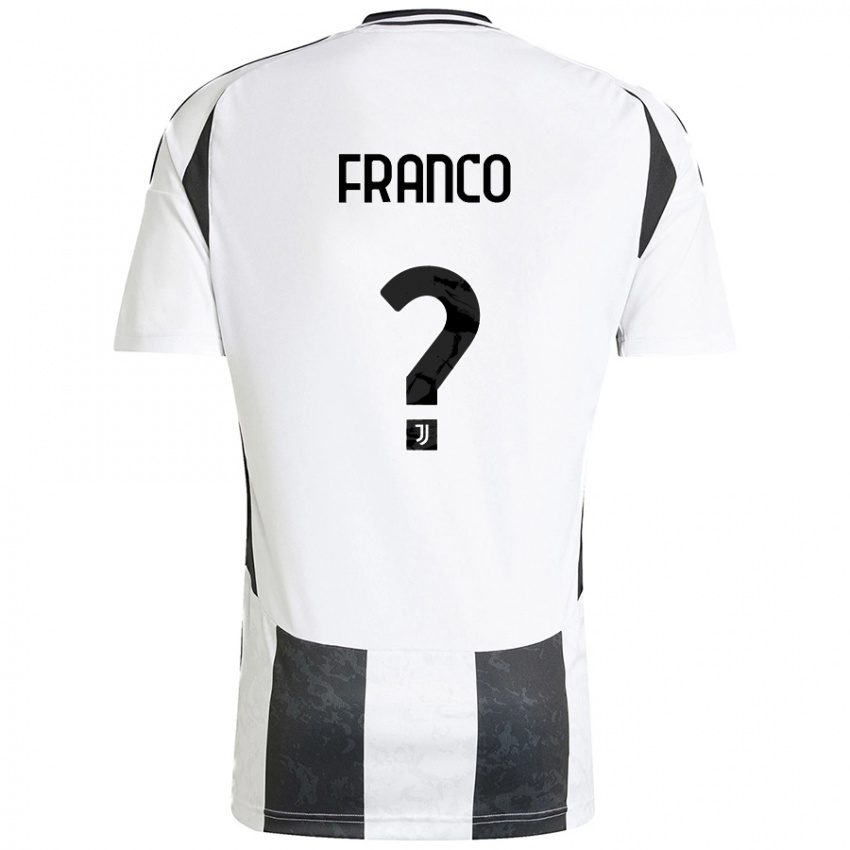 Niño Camiseta Christian Franco #0 Blanco Negro 1ª Equipación 2024/25 La Camisa Argentina