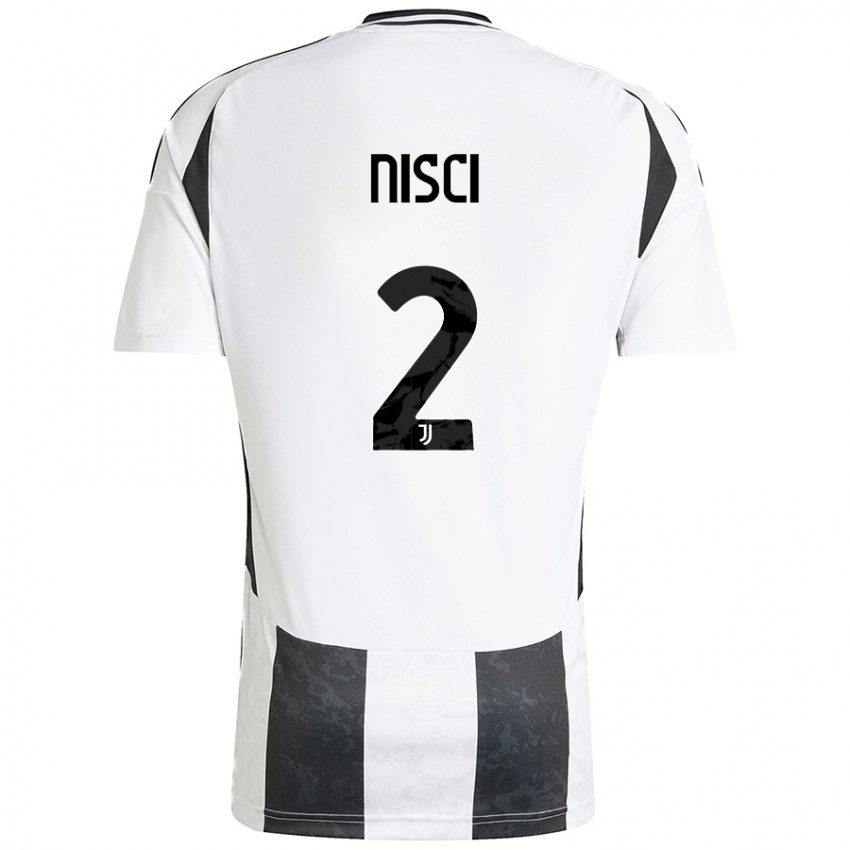 Niño Camiseta Alessandro Nisci #2 Blanco Negro 1ª Equipación 2024/25 La Camisa Argentina