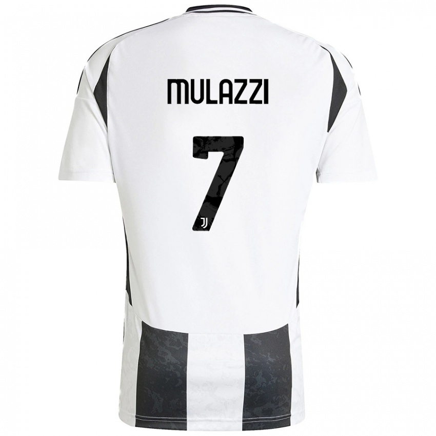 Niño Camiseta Gabriele Mulazzi #7 Blanco Negro 1ª Equipación 2024/25 La Camisa Argentina