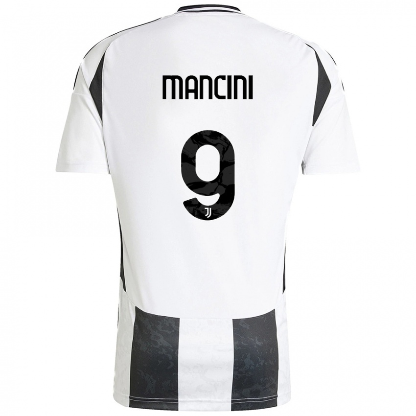 Niño Camiseta Tommaso Mancini #9 Blanco Negro 1ª Equipación 2024/25 La Camisa Argentina