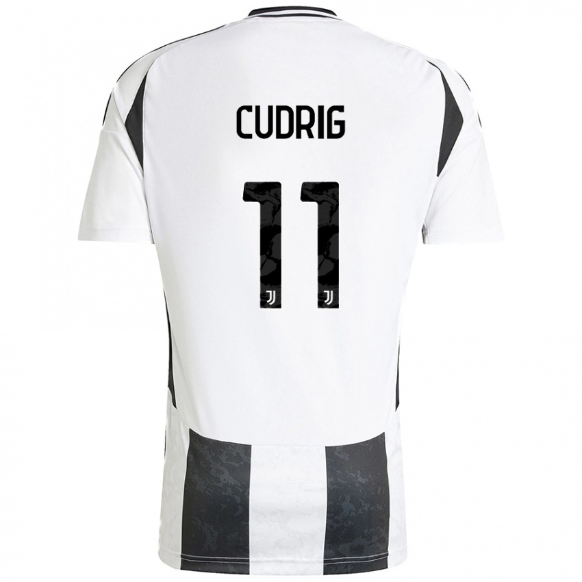 Niño Camiseta Nicolò Cudrig #11 Blanco Negro 1ª Equipación 2024/25 La Camisa Argentina