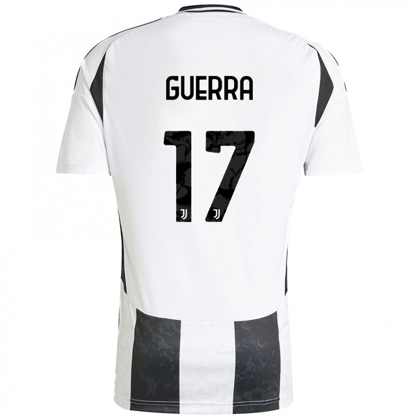 Niño Camiseta Simone Guerra #17 Blanco Negro 1ª Equipación 2024/25 La Camisa Argentina