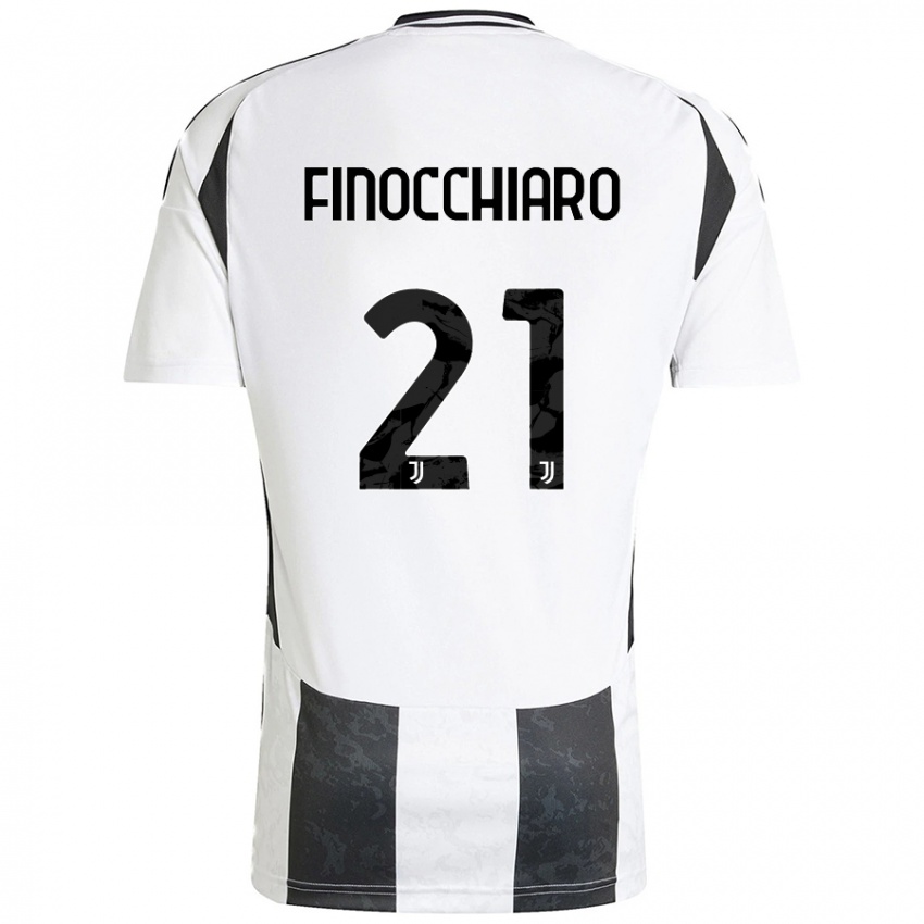 Niño Camiseta Gabriele Finocchiaro #21 Blanco Negro 1ª Equipación 2024/25 La Camisa Argentina