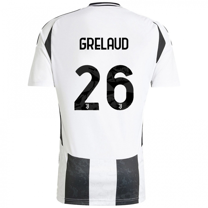 Niño Camiseta Josue Grelaud #26 Blanco Negro 1ª Equipación 2024/25 La Camisa Argentina