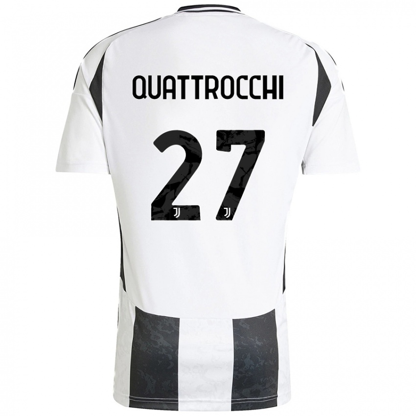 Niño Camiseta Juan Ignacio Quattrocchi #27 Blanco Negro 1ª Equipación 2024/25 La Camisa Argentina