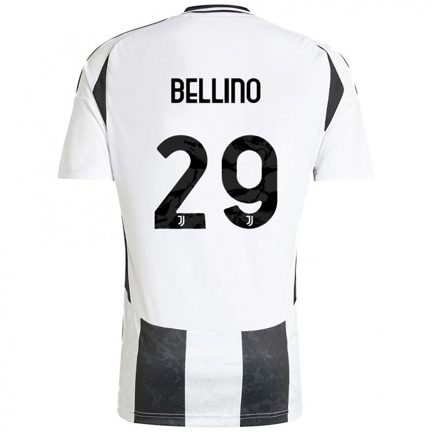 Niño Camiseta Filippo Bellino #29 Blanco Negro 1ª Equipación 2024/25 La Camisa Argentina