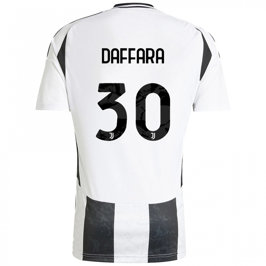 Niño Camiseta Giovanni Daffara #30 Blanco Negro 1ª Equipación 2024/25 La Camisa Argentina