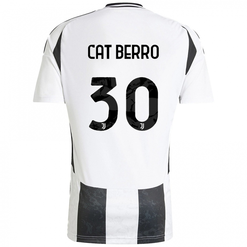 Niño Camiseta Simone Cat Berro #30 Blanco Negro 1ª Equipación 2024/25 La Camisa Argentina