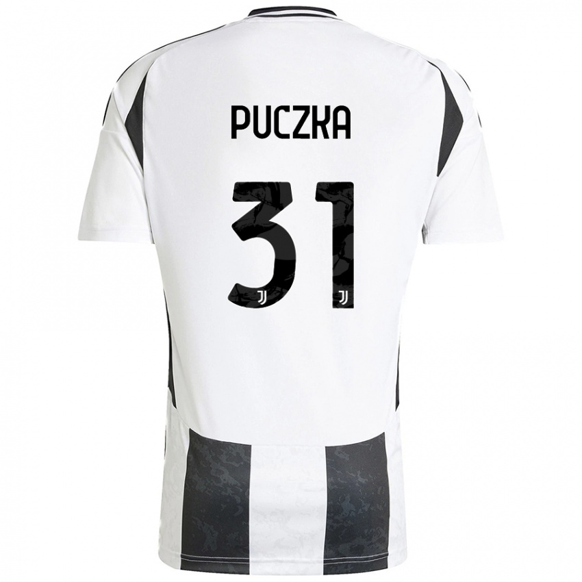 Niño Camiseta David Puczka #31 Blanco Negro 1ª Equipación 2024/25 La Camisa Argentina