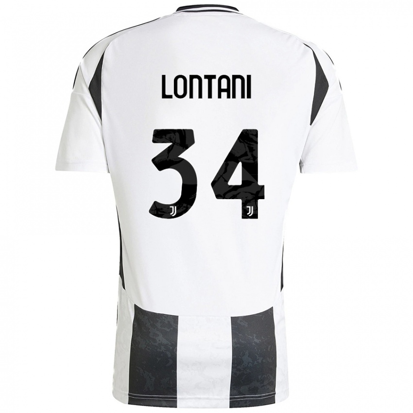 Niño Camiseta Matteo Lontani #34 Blanco Negro 1ª Equipación 2024/25 La Camisa Argentina