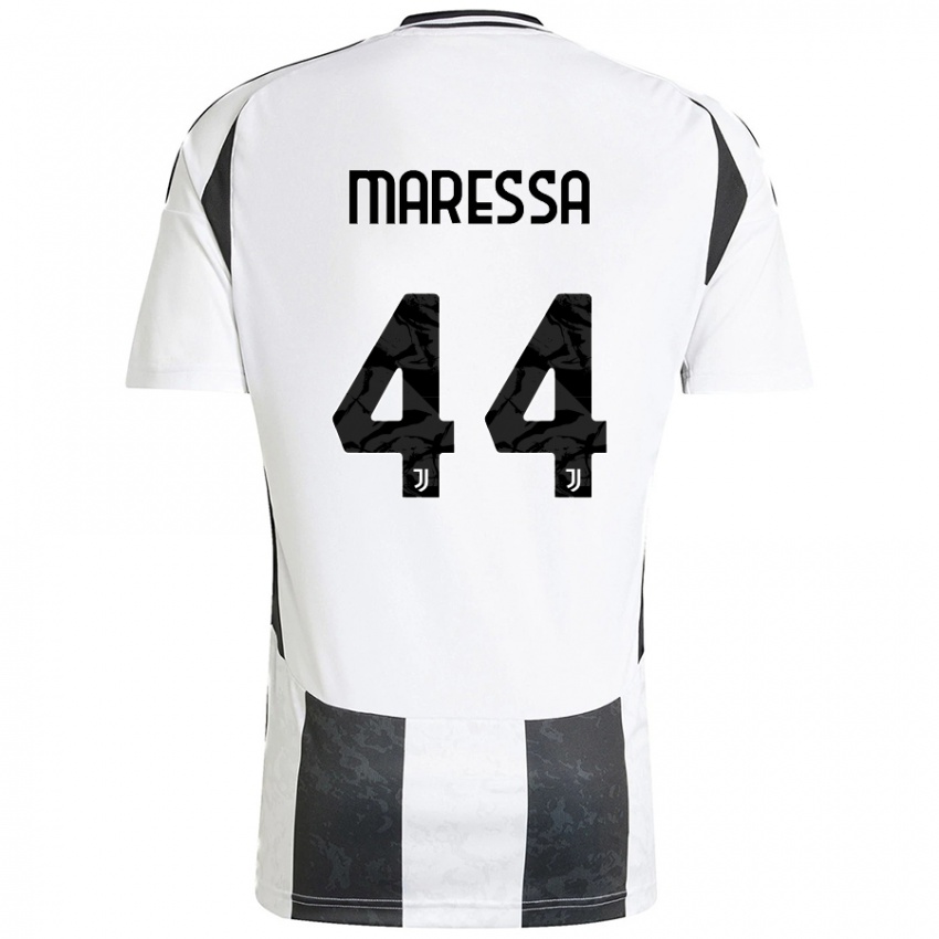 Niño Camiseta Tommaso Maressa #44 Blanco Negro 1ª Equipación 2024/25 La Camisa Argentina