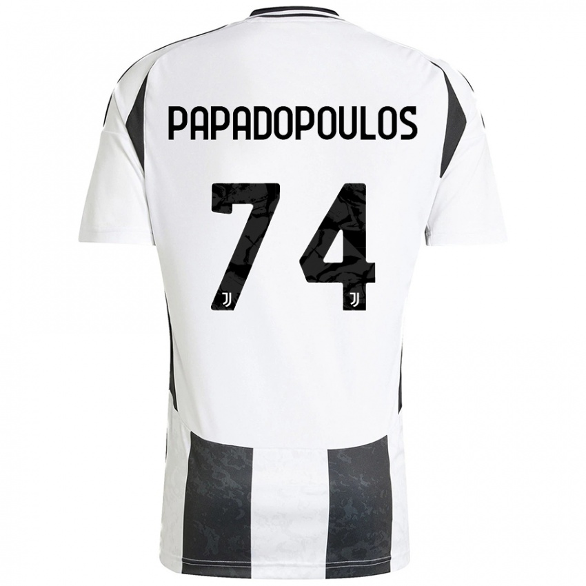 Niño Camiseta Christos Papadopoulos #74 Blanco Negro 1ª Equipación 2024/25 La Camisa Argentina