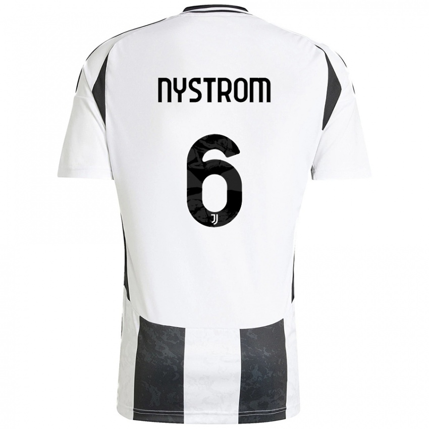 Niño Camiseta Paulina Nyström #6 Blanco Negro 1ª Equipación 2024/25 La Camisa Argentina