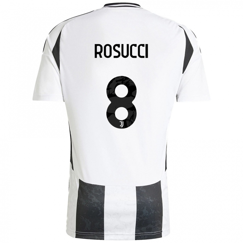 Niño Camiseta Martina Rosucci #8 Blanco Negro 1ª Equipación 2024/25 La Camisa Argentina