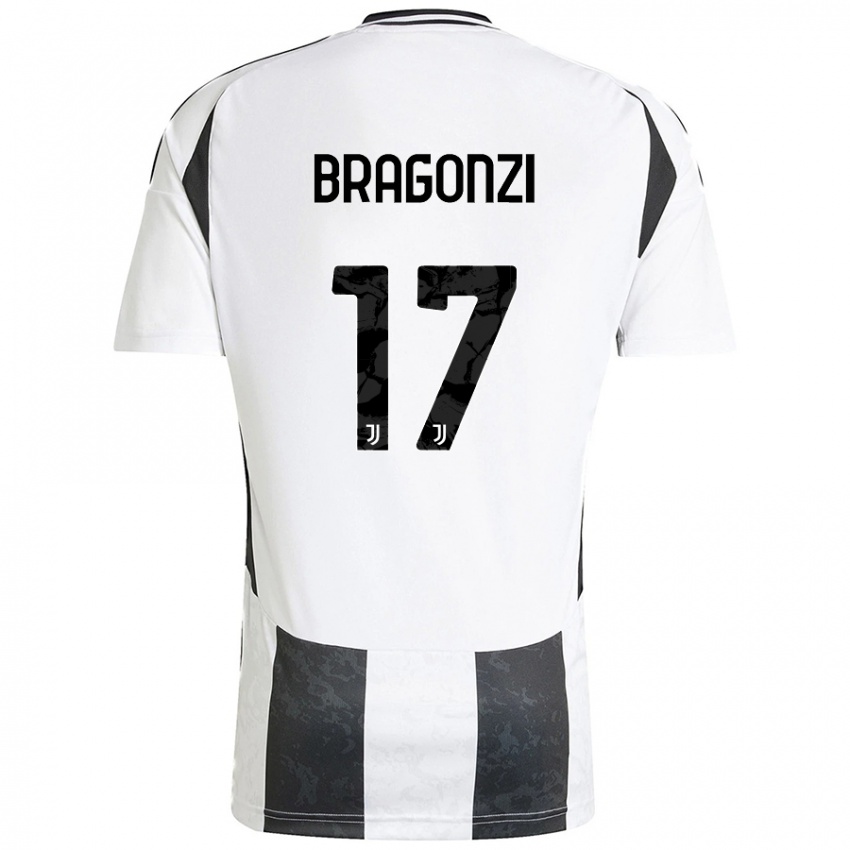 Niño Camiseta Asia Bragonzi #17 Blanco Negro 1ª Equipación 2024/25 La Camisa Argentina